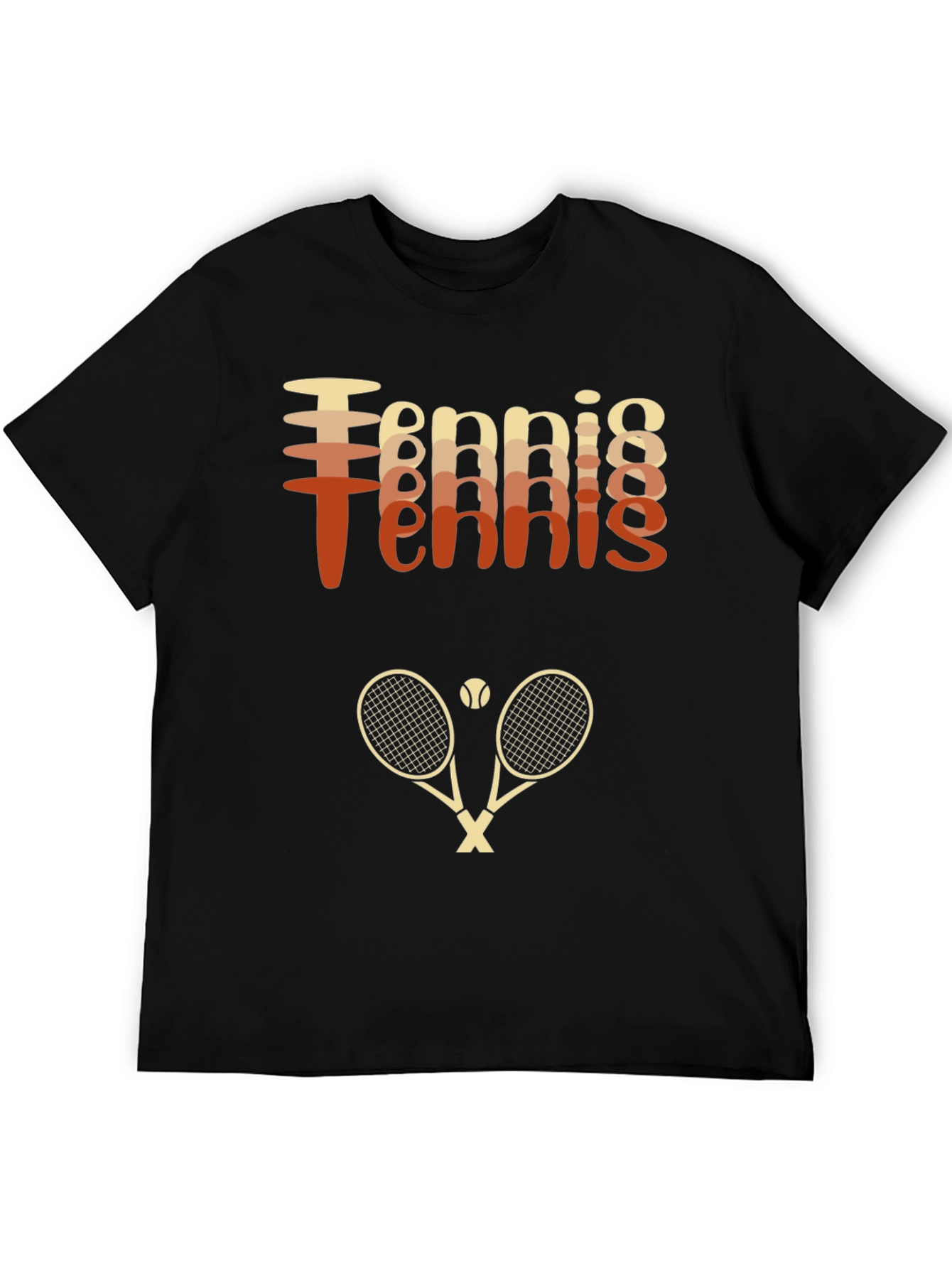Retro Tennis Graphic Tee Shirt - Rackets & Ball
