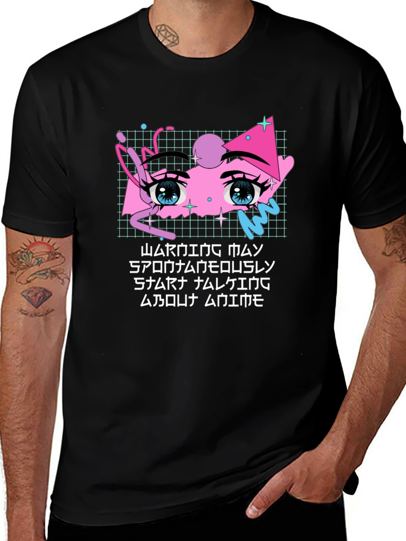 Anime Eyes Graphic Tee - Streetwear Style