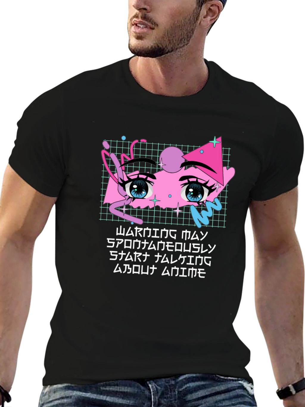 Anime Eyes Graphic Tee - Streetwear Style