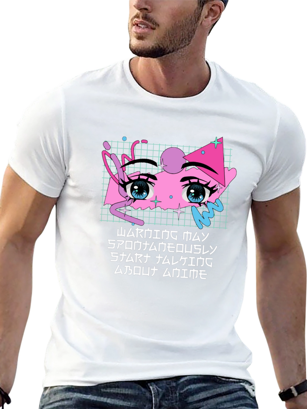 Anime Eyes Graphic Tee - Streetwear Style