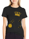 Crown & Chain Graphic Tee - Black
