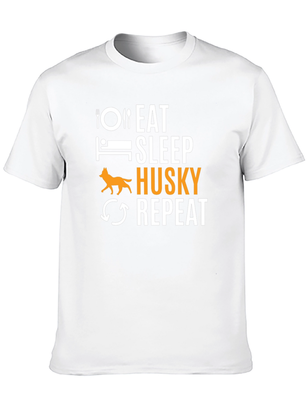 Eat Sleep Husky Repeat Black T-Shirt