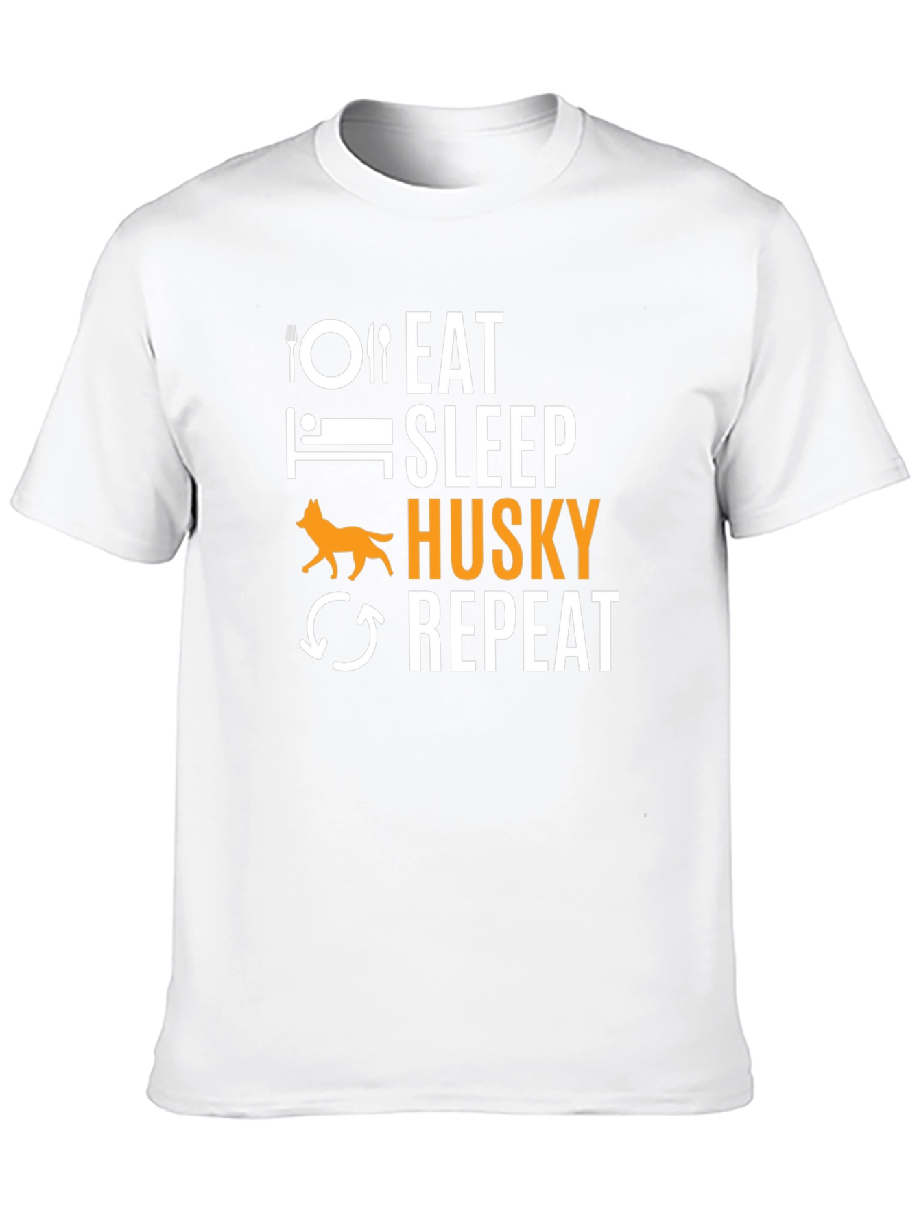 Eat Sleep Husky Repeat Black T-Shirt