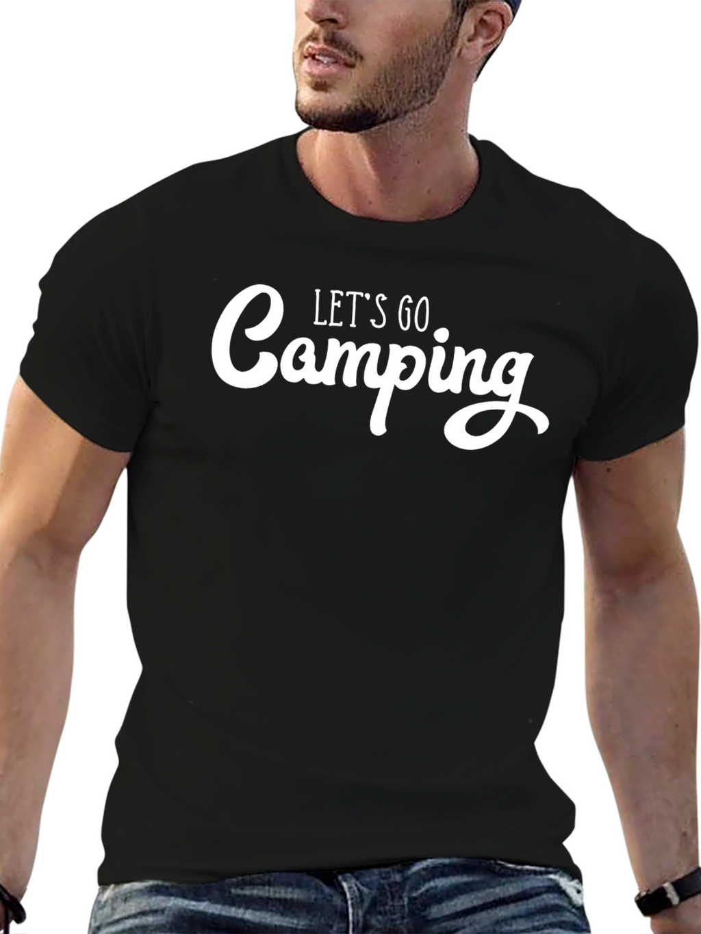 Lets Go Camping Black T-Shirt