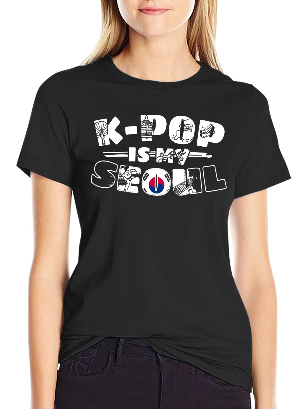 K-Pop Is My Seoul Black Graphic Tee