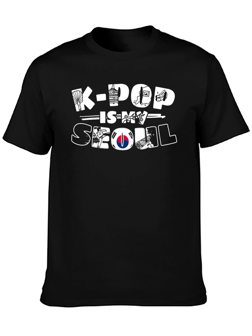 K-Pop Is My Seoul Black Graphic Tee
