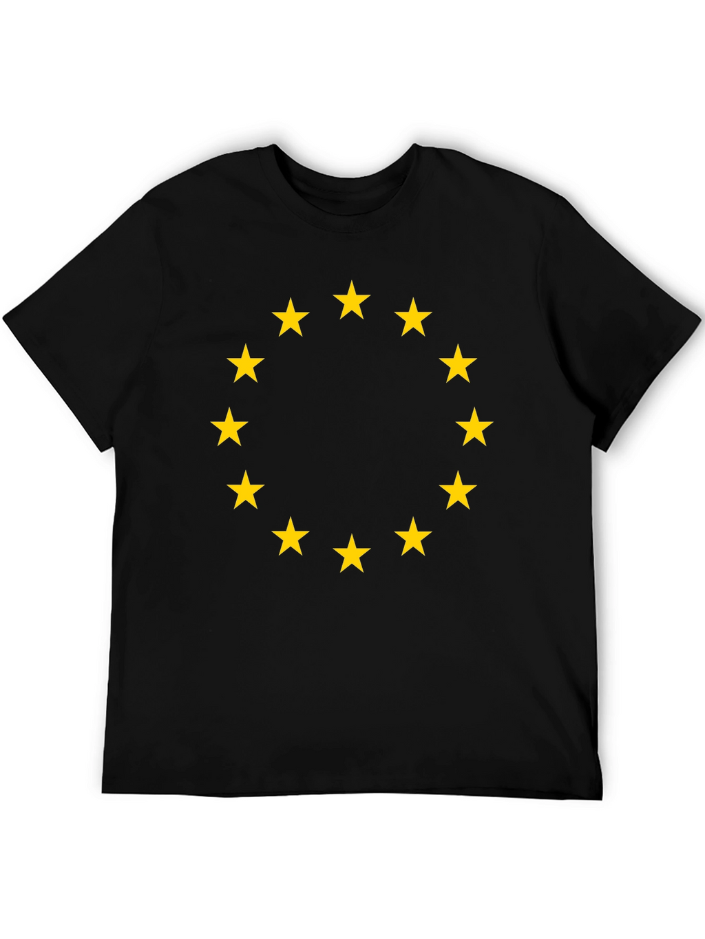 Euro Stars Tee - Black Cotton T-Shirt