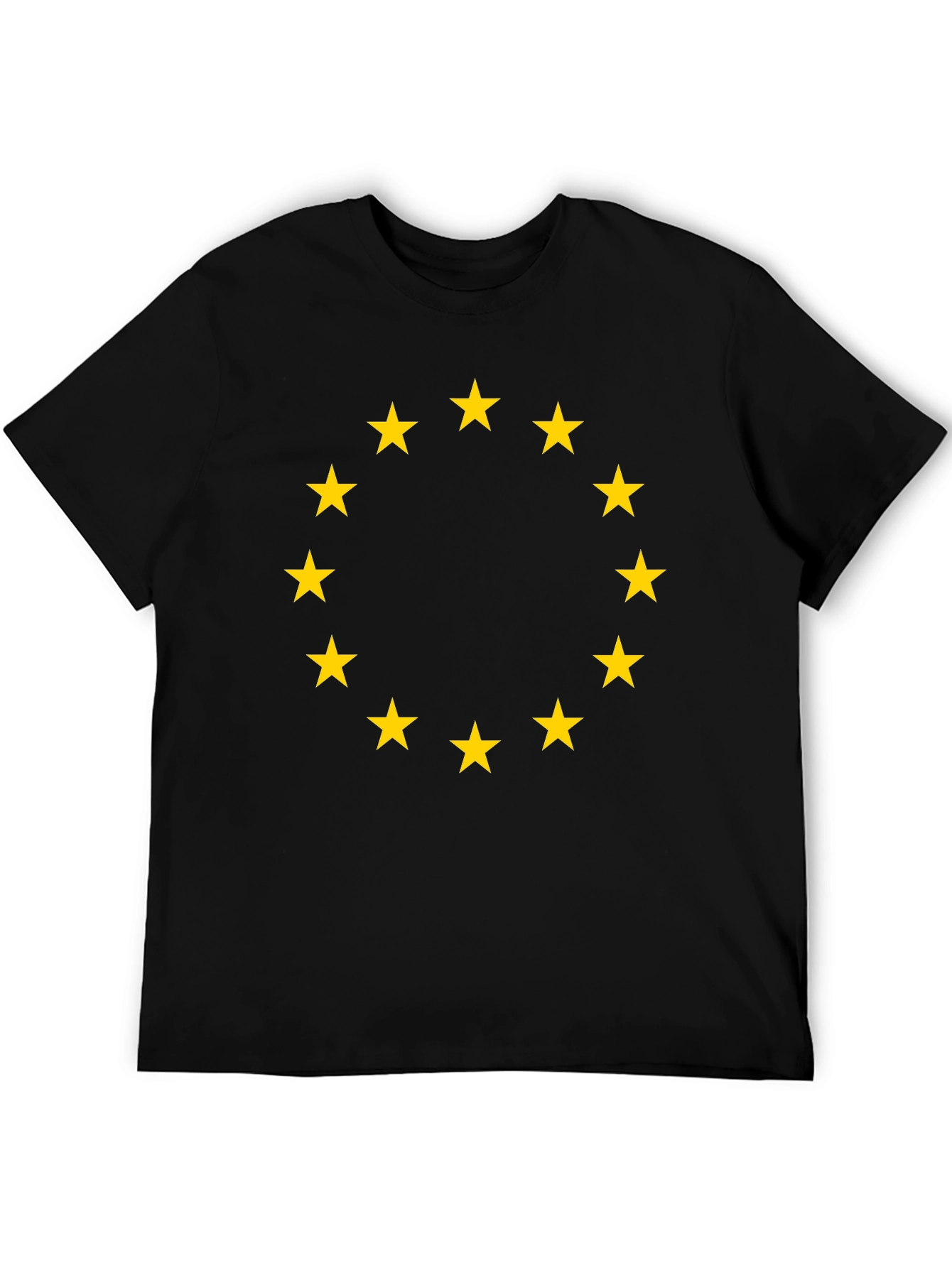 Euro Stars Tee - Black Cotton T-Shirt