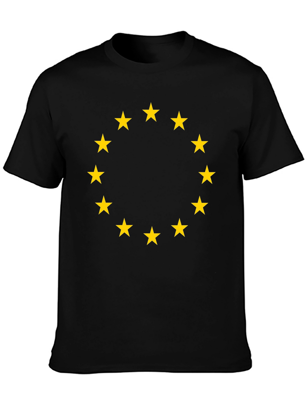 Euro Stars Tee - Black Cotton T-Shirt