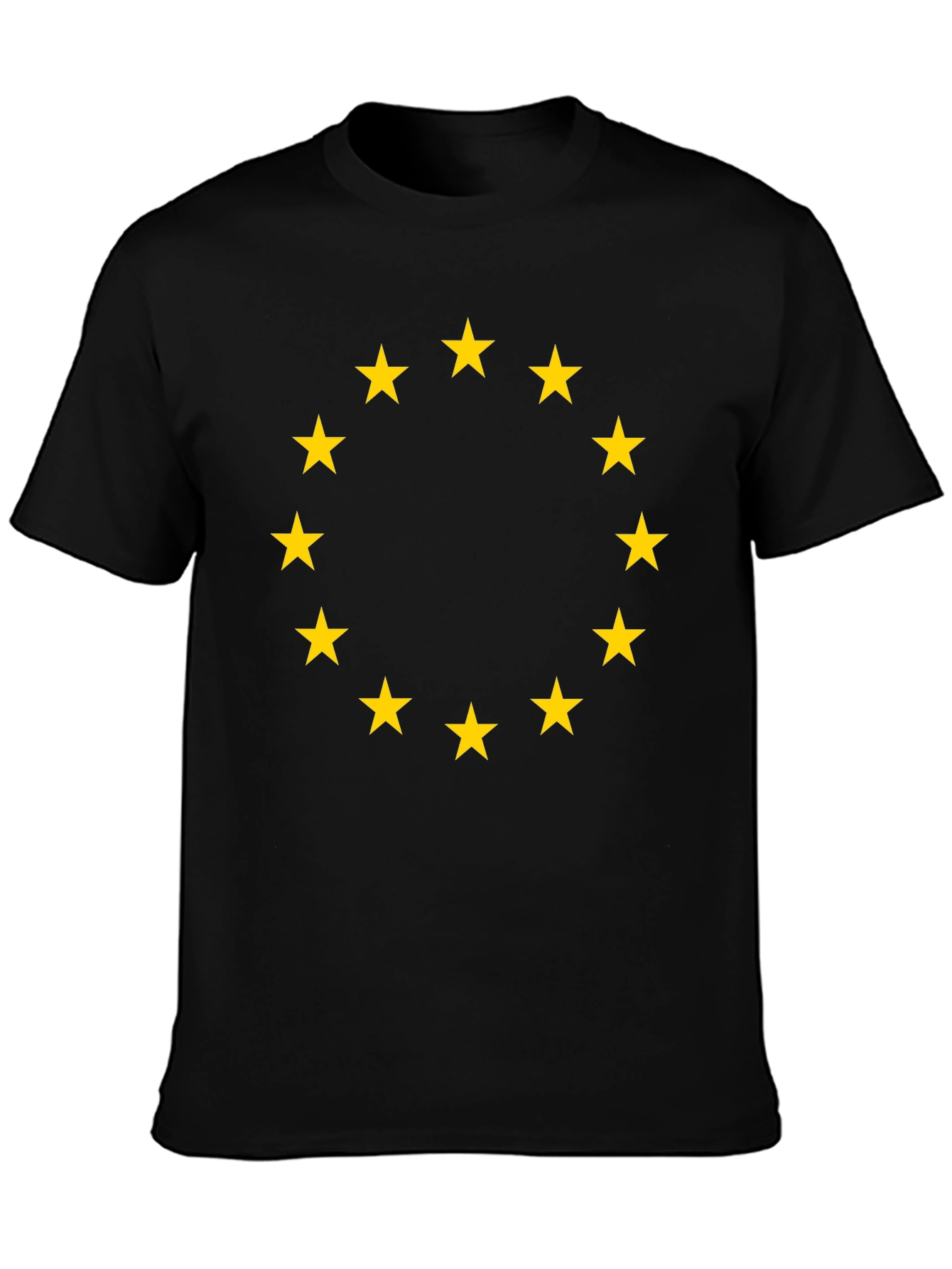 Euro Stars Tee - Black Cotton T-Shirt