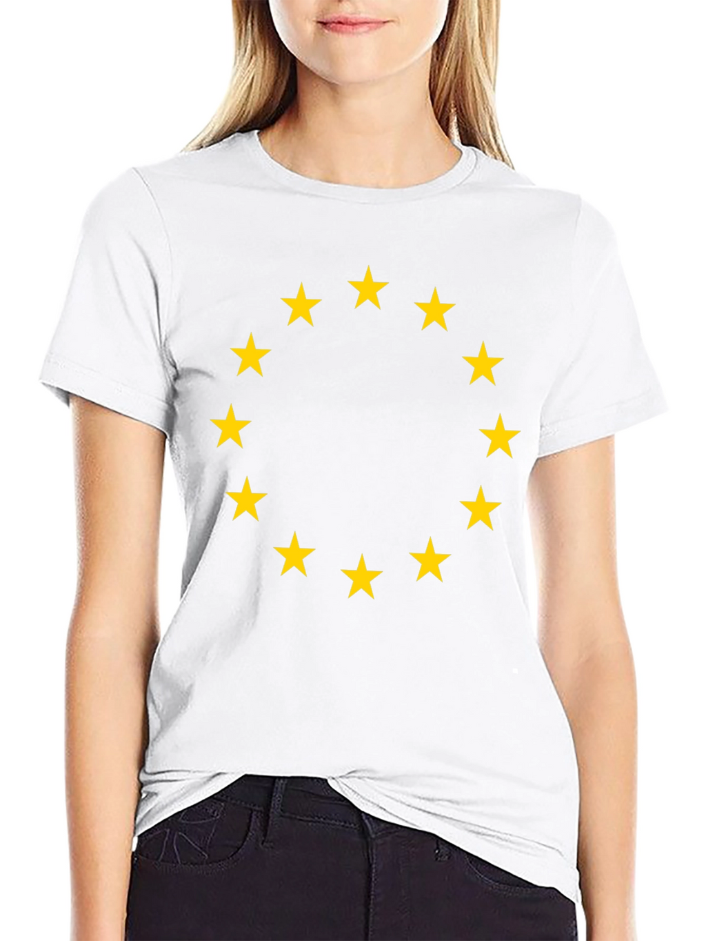 Euro Stars Tee - Black Cotton T-Shirt