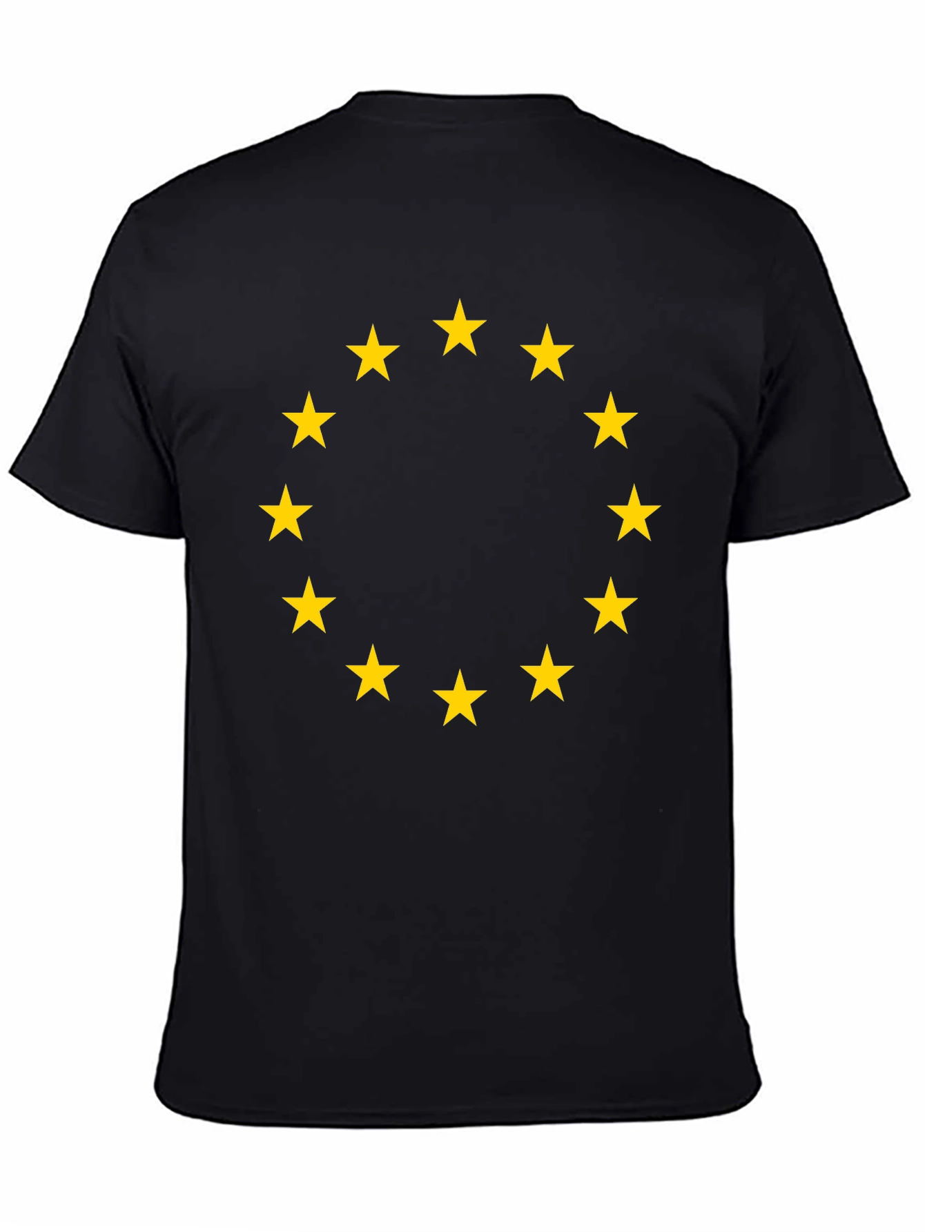Euro Stars Tee - Black Cotton T-Shirt