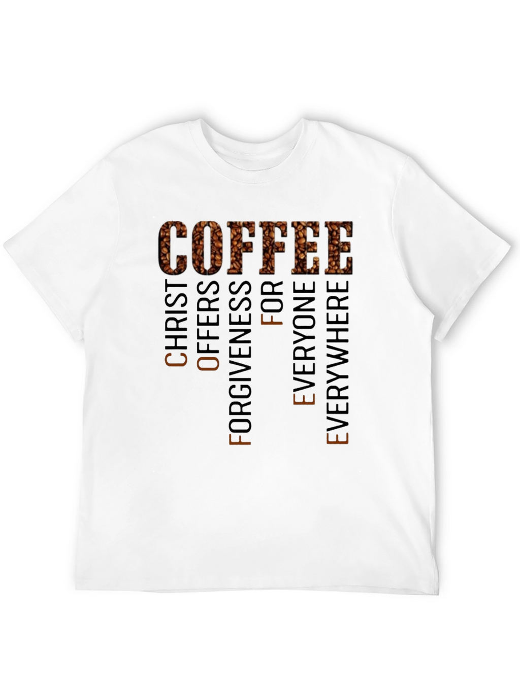Coffee Christ Offers Forgiveness Black T-Shirt