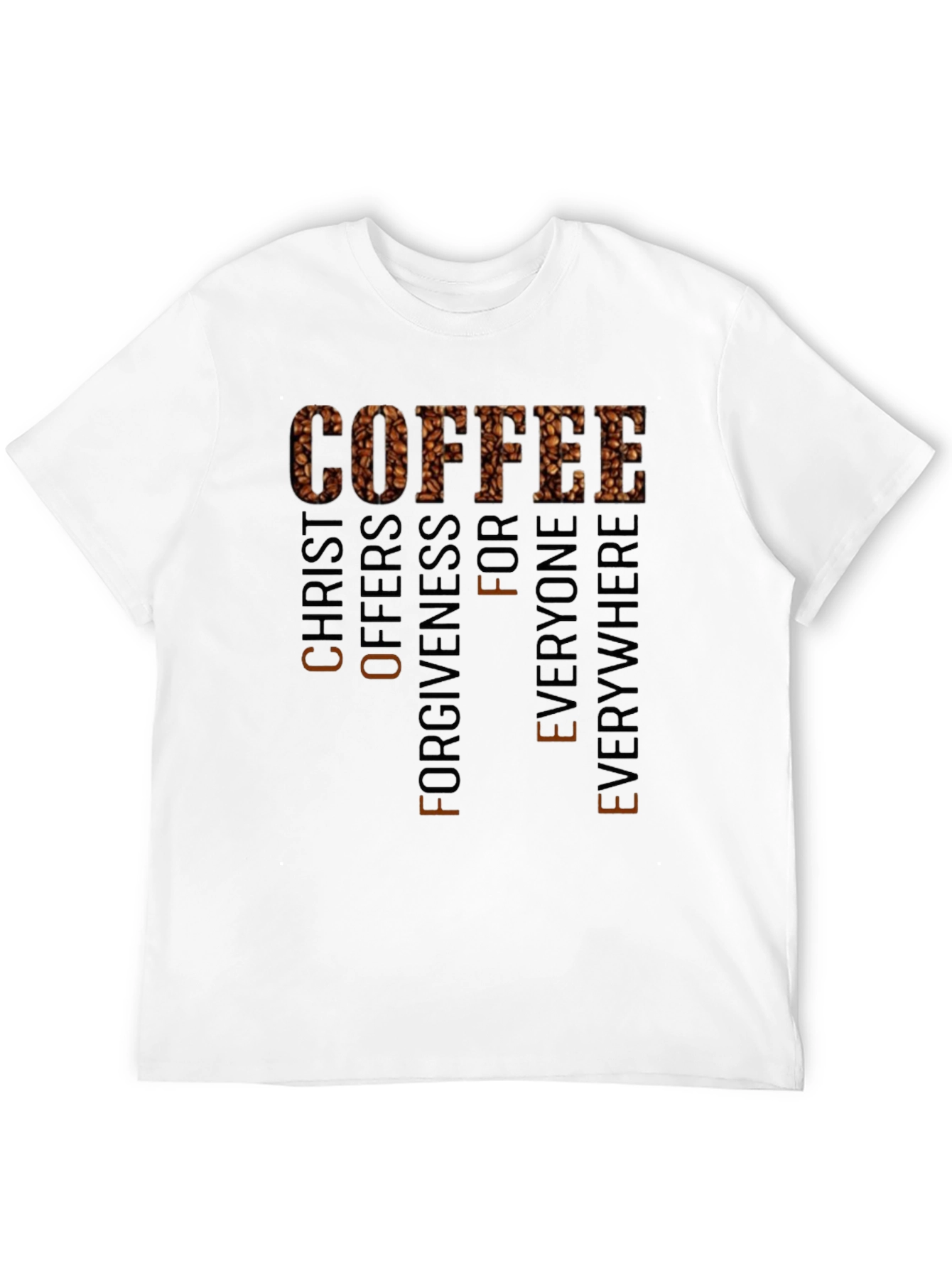 Coffee Christ Offers Forgiveness Black T-Shirt