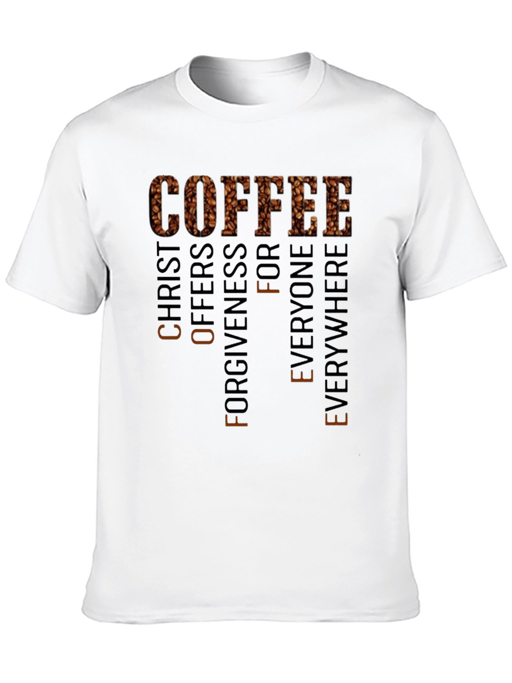 Coffee Christ Offers Forgiveness Black T-Shirt