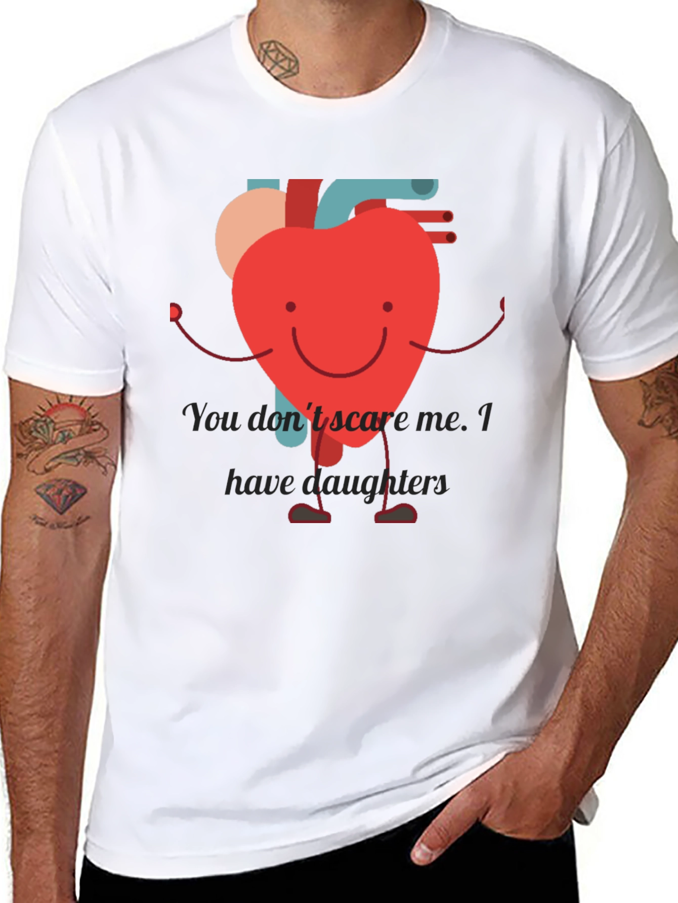 Heart Dad T-Shirt - Daughter Protection