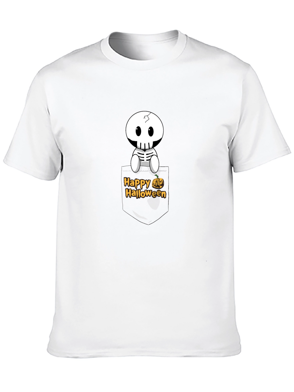 Happy Halloween Skeleton Pocket T-Shirt