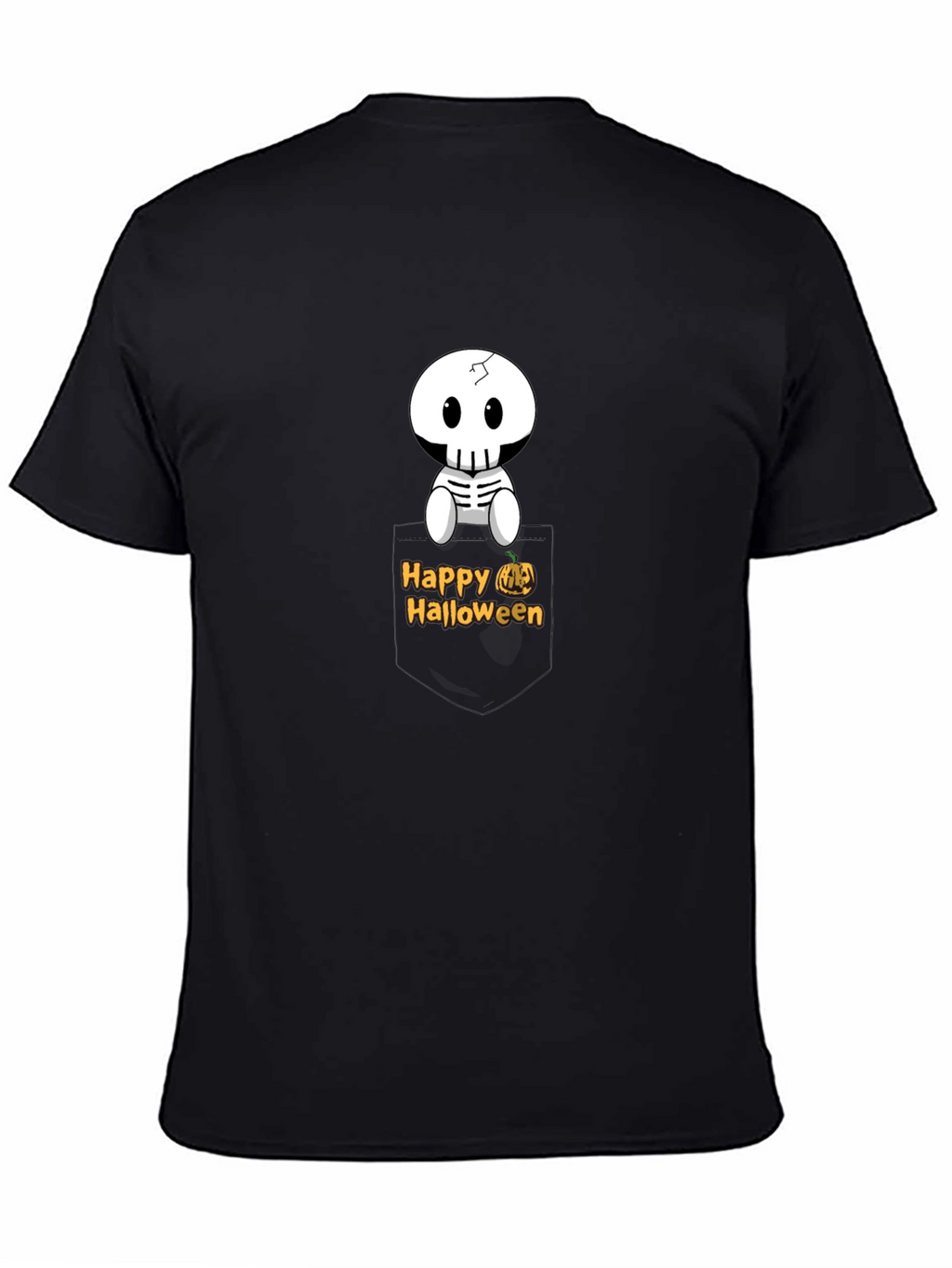 Happy Halloween Skeleton Pocket T-Shirt