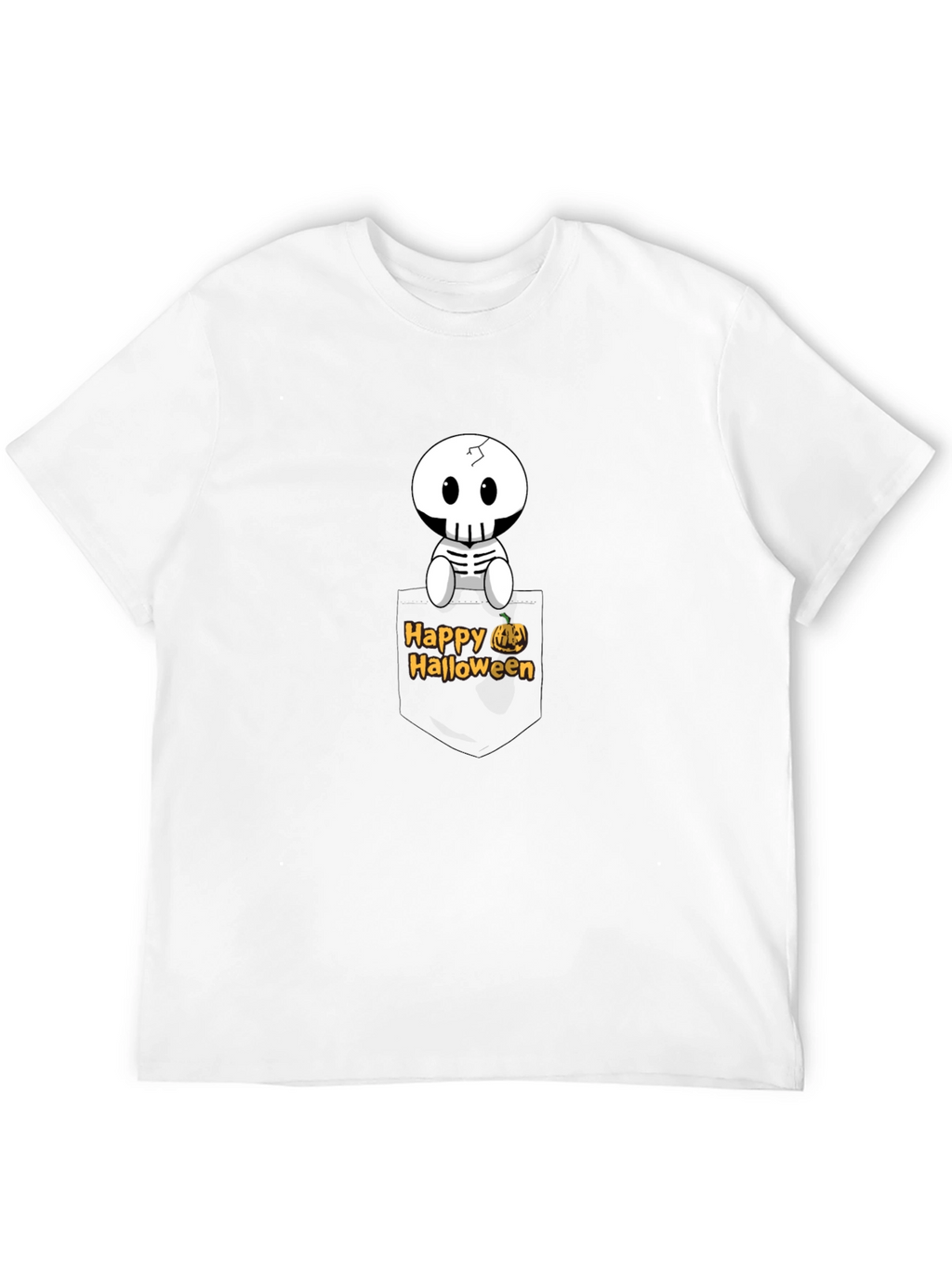 Happy Halloween Skeleton Pocket T-Shirt