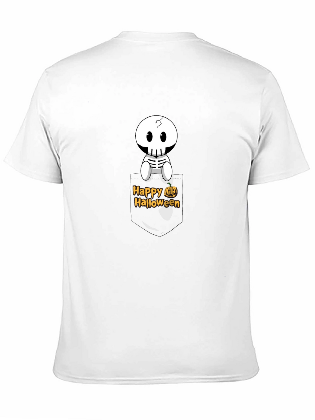 Happy Halloween Skeleton Pocket T-Shirt