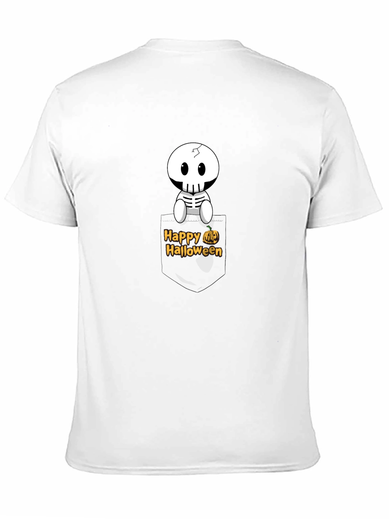 Happy Halloween Skeleton Pocket T-Shirt