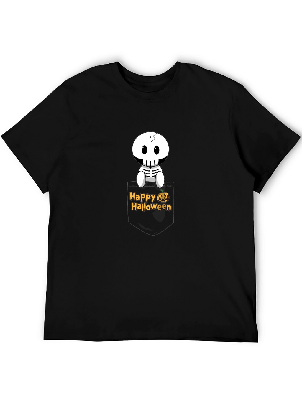 Happy Halloween Skeleton Pocket T-Shirt