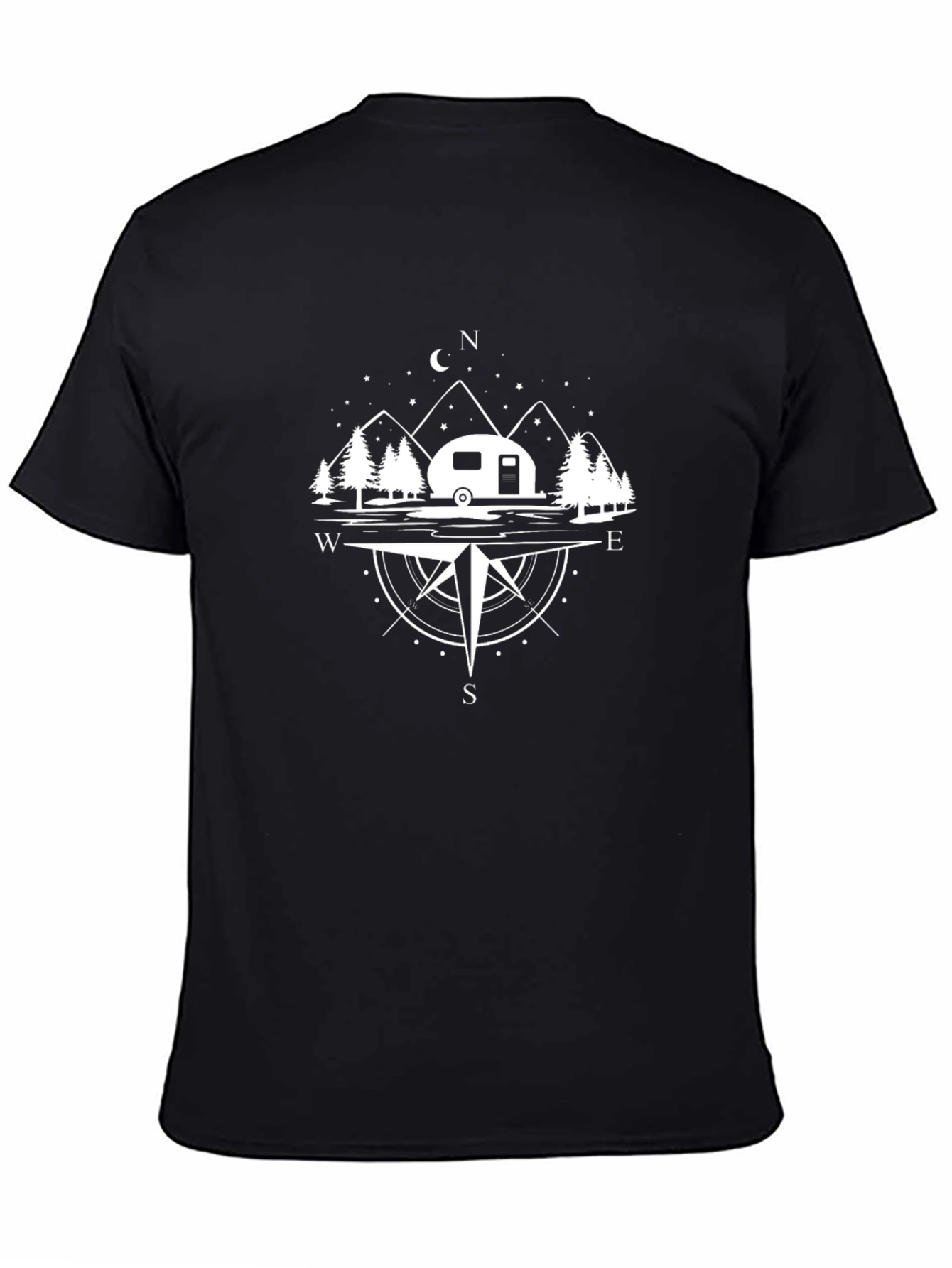 Camping Compass Graphic T-Shirt - Outdoor Adventure Tee