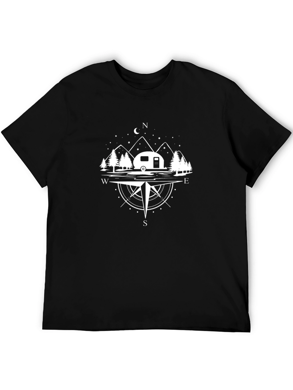 Camping Compass Graphic T-Shirt - Outdoor Adventure Tee
