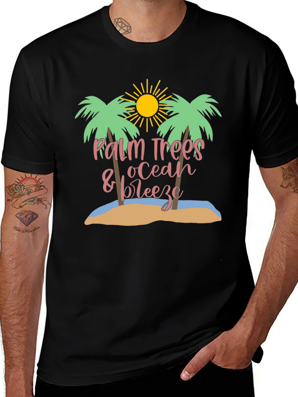 Palm Trees Ocean Breeze Graphic Tee