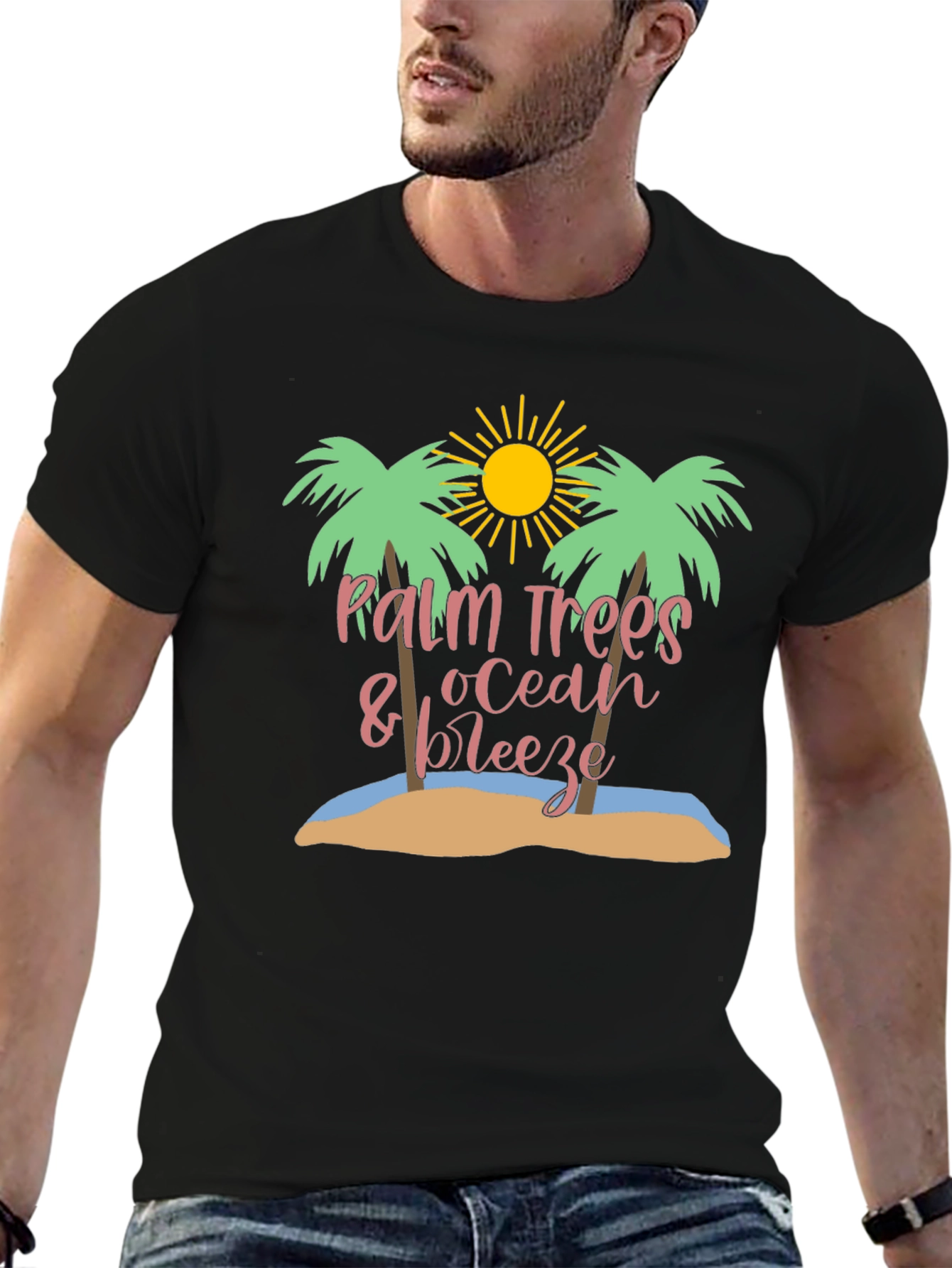 Palm Trees Ocean Breeze Graphic Tee