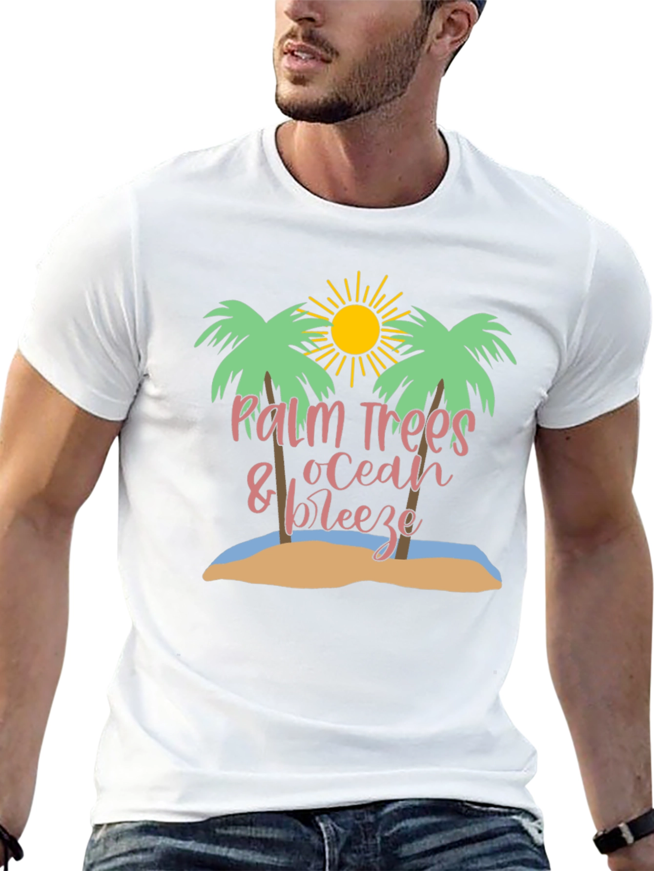 Palm Trees Ocean Breeze Graphic Tee