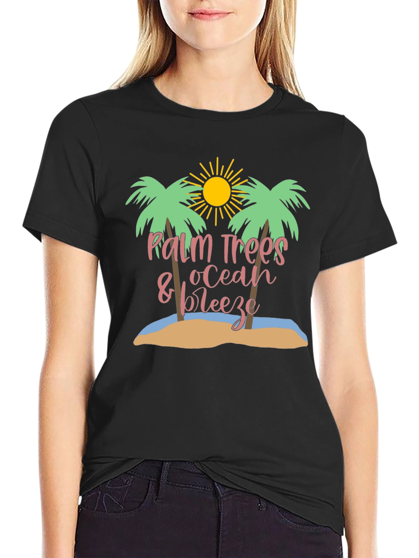 Palm Trees Ocean Breeze Graphic Tee