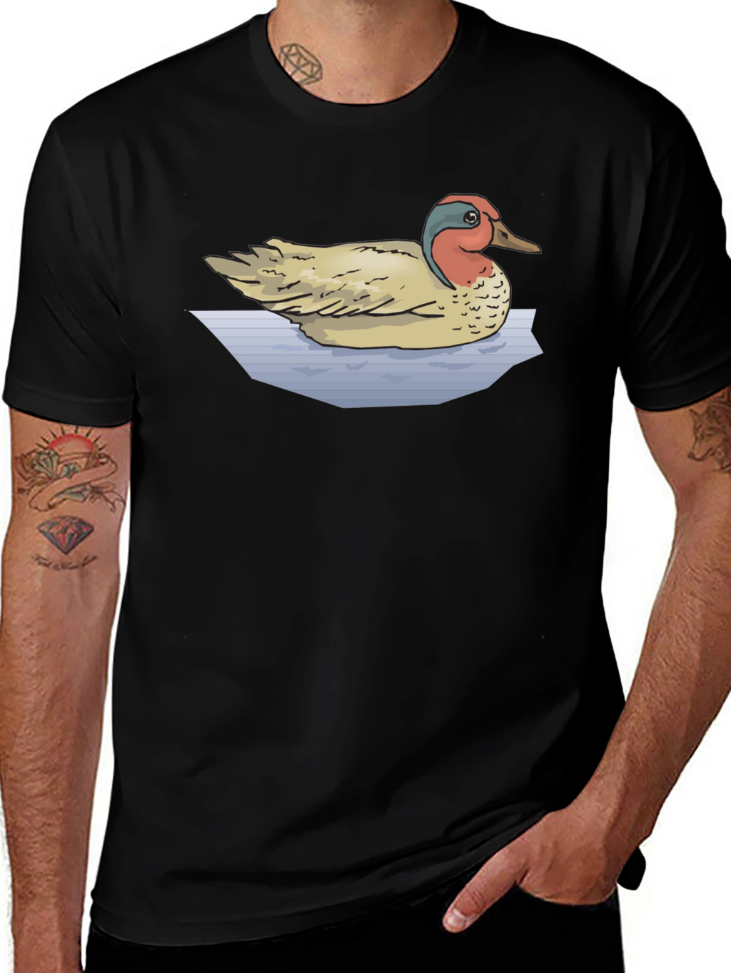 Duck Graphic T-Shirt - Black Cotton Tee