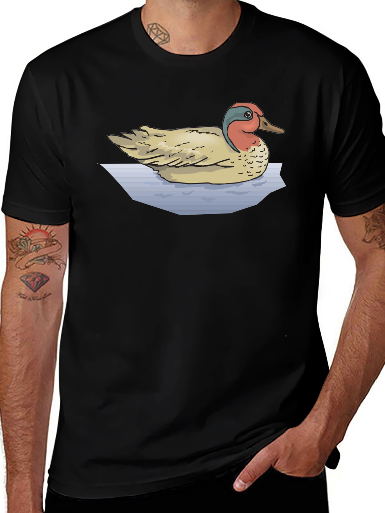 Duck Graphic T-Shirt - Black Cotton Tee