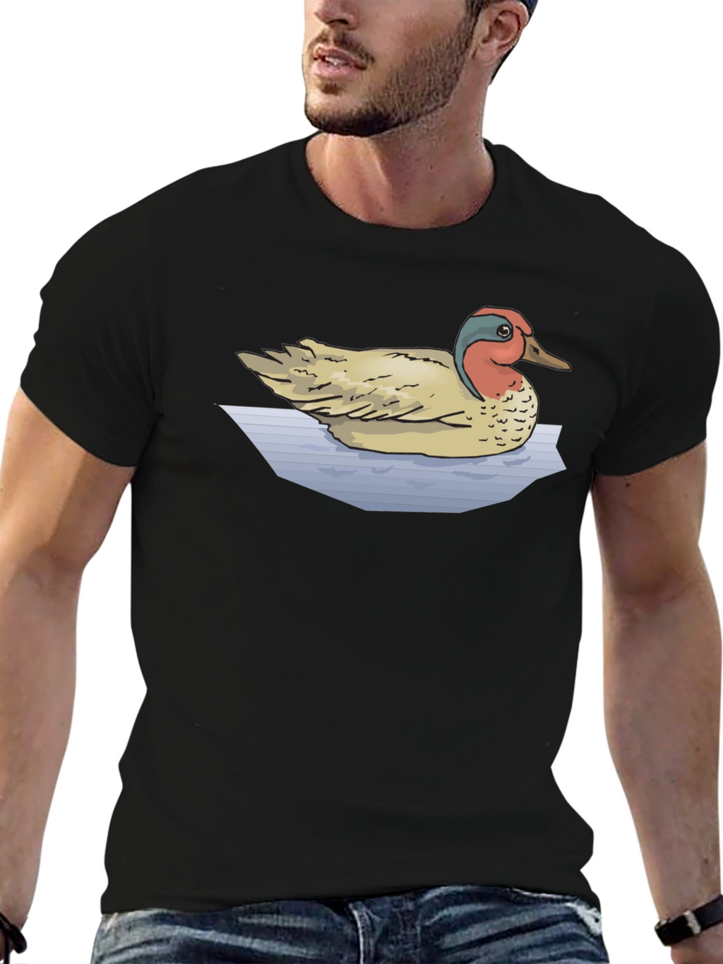 Duck Graphic T-Shirt - Black Cotton Tee