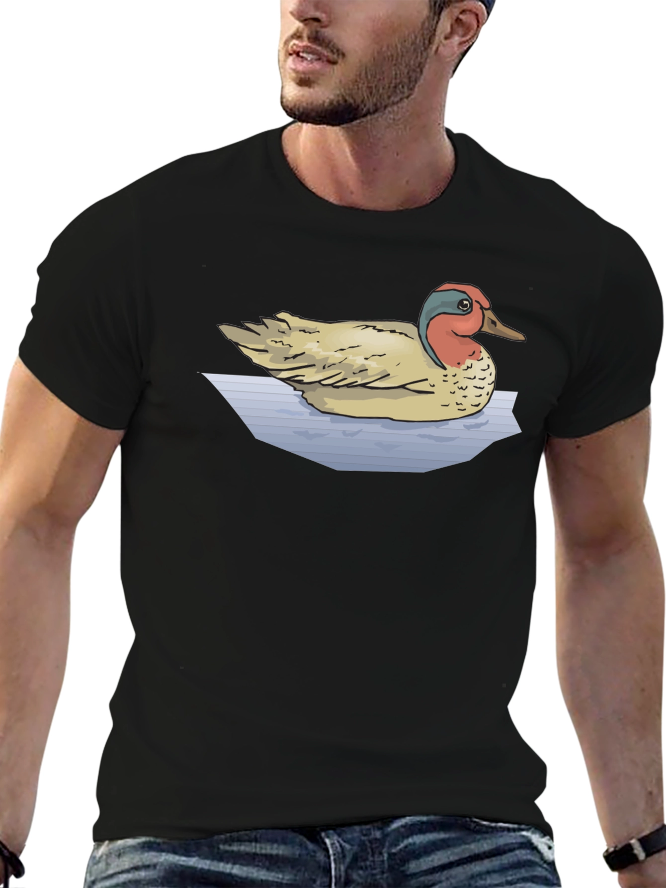 Duck Graphic T-Shirt - Black Cotton Tee