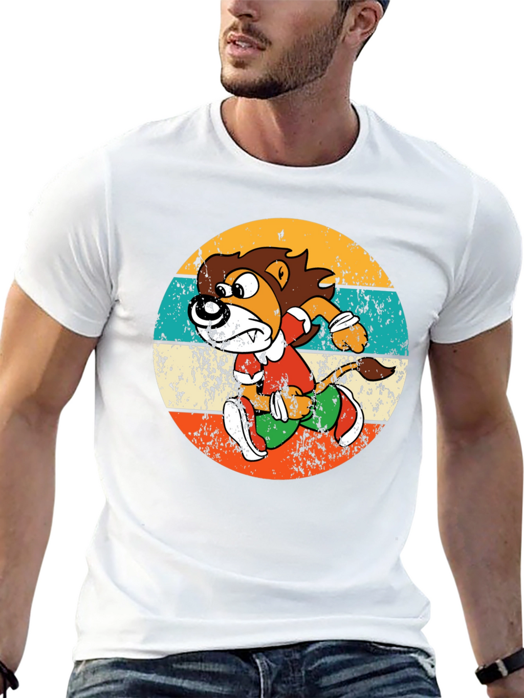 Retro Running Lion Graphic Tee