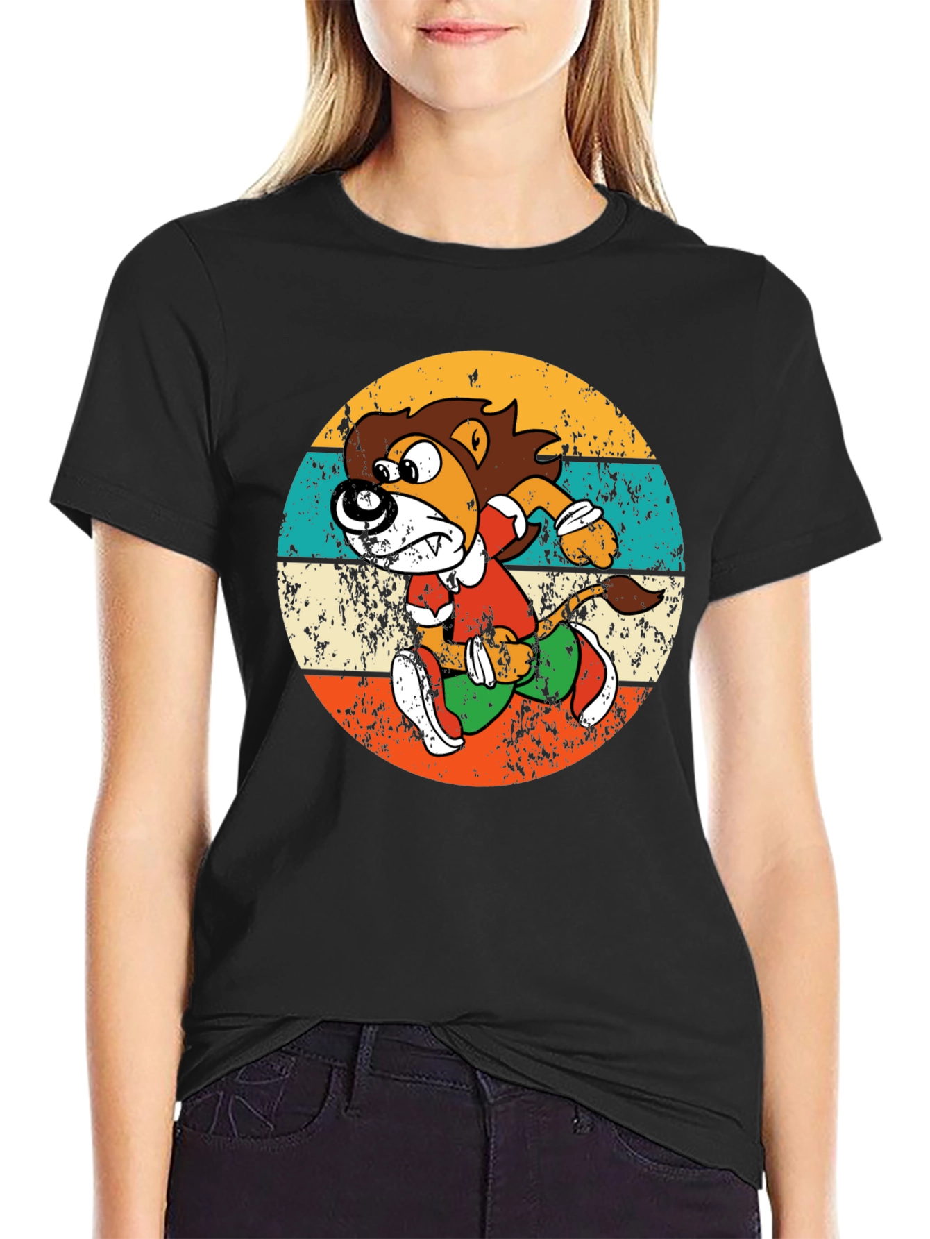 Retro Running Lion Graphic Tee