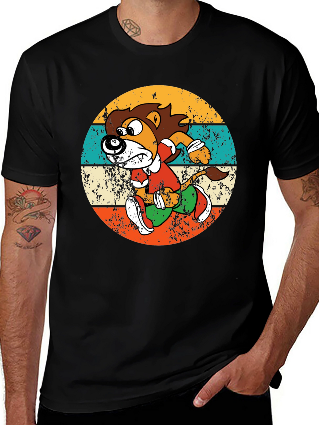 Retro Running Lion Graphic Tee