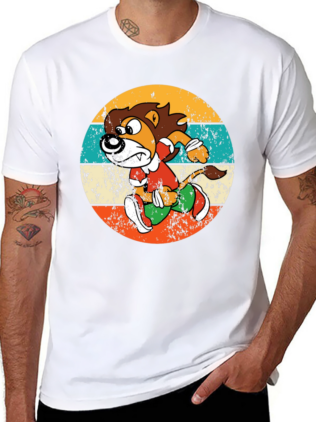 Retro Running Lion Graphic Tee
