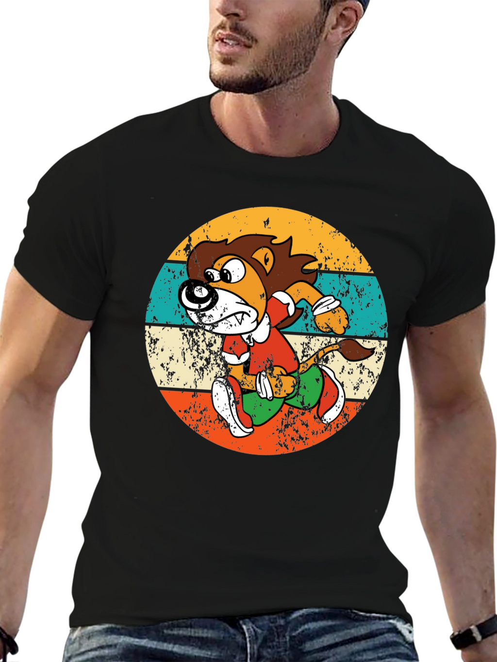 Retro Running Lion Graphic Tee