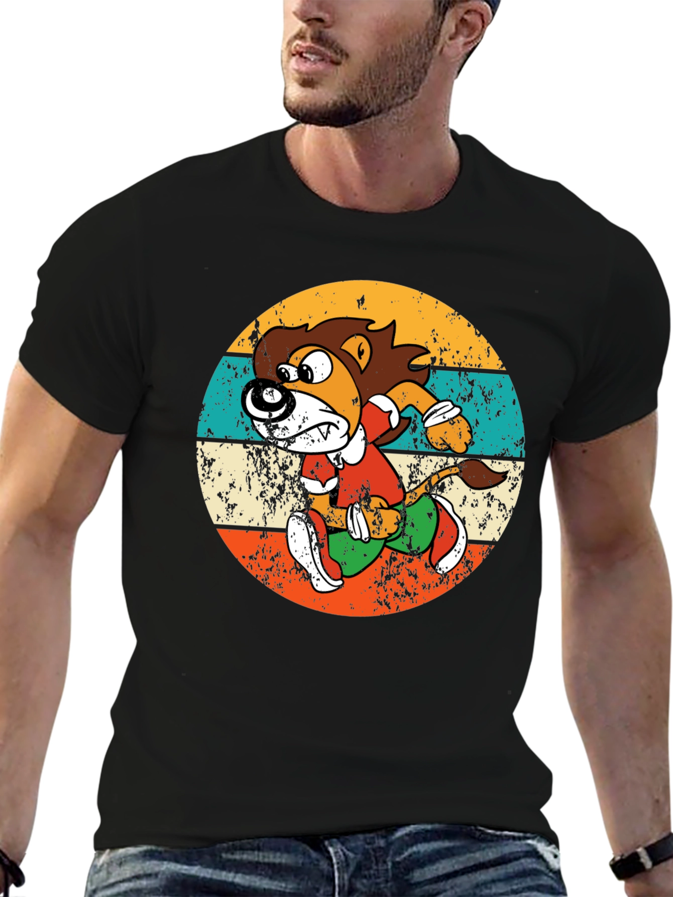 Retro Running Lion Graphic Tee