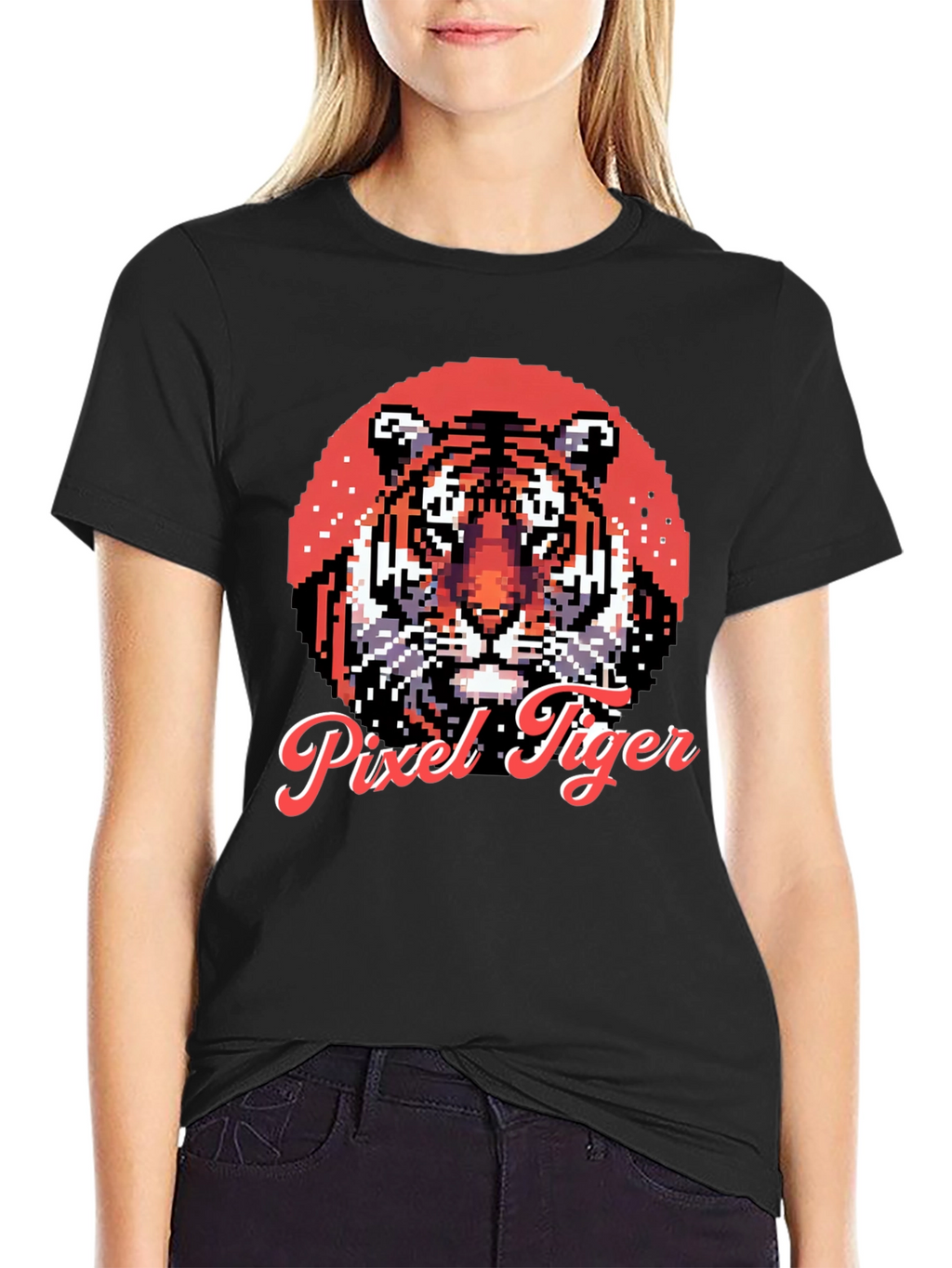 Pixel Tiger Graphic Tee - Cool Retro Style