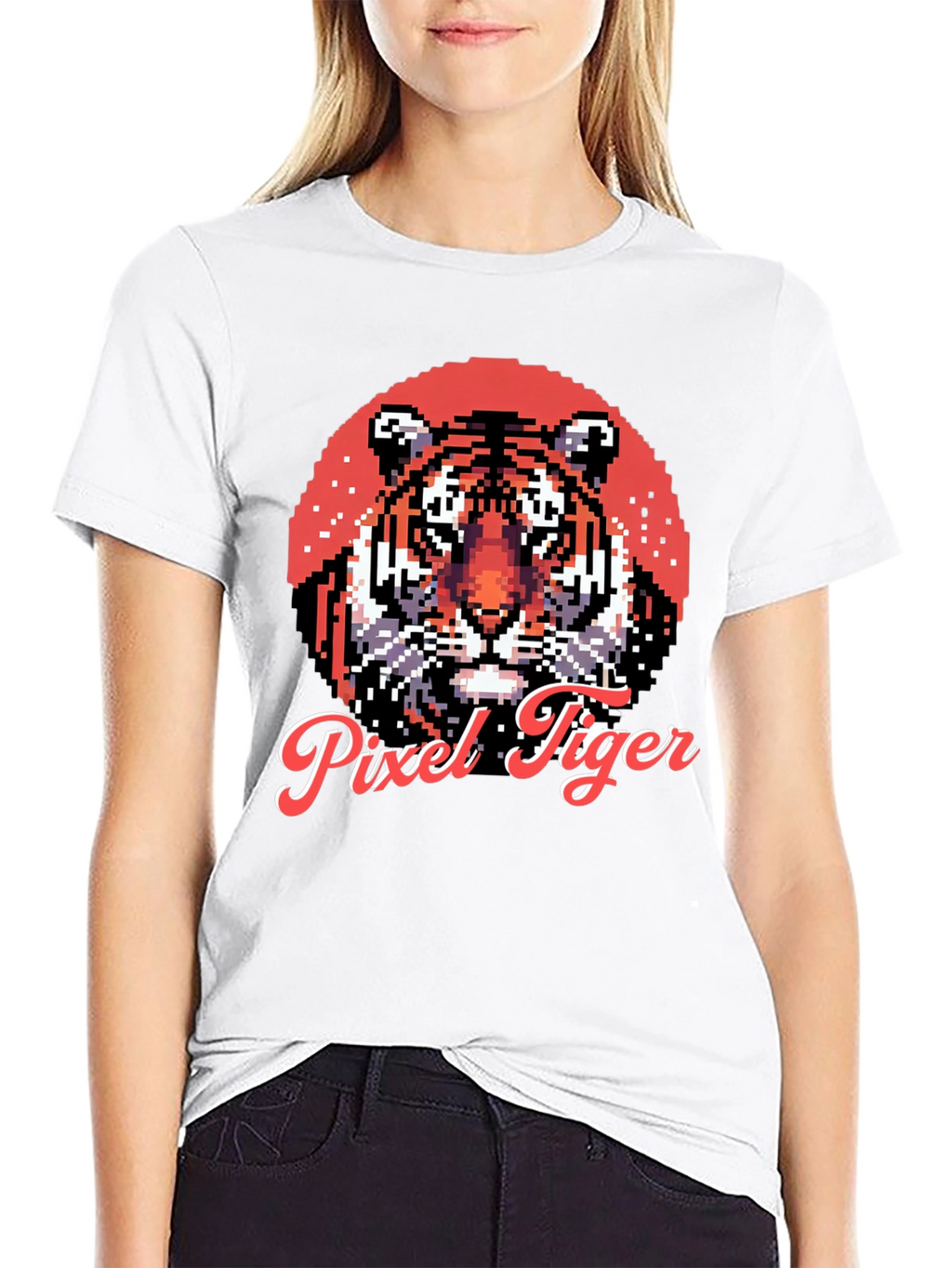 Pixel Tiger Graphic Tee - Cool Retro Style