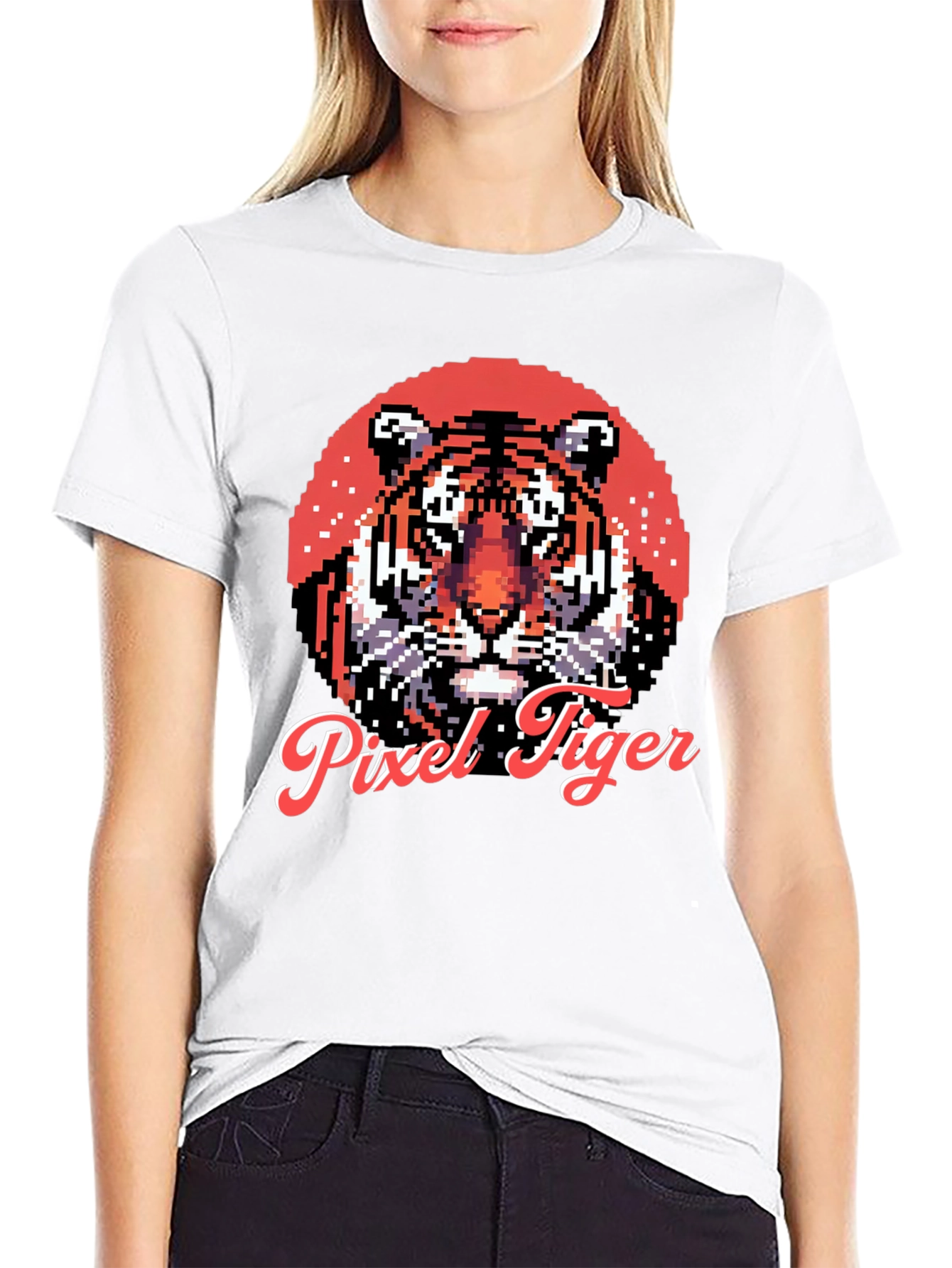 Pixel Tiger Graphic Tee - Cool Retro Style