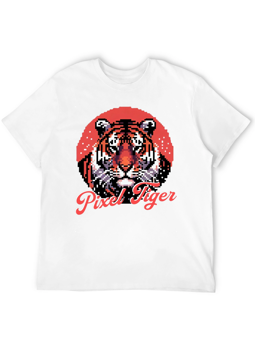 Pixel Tiger Graphic Tee - Cool Retro Style