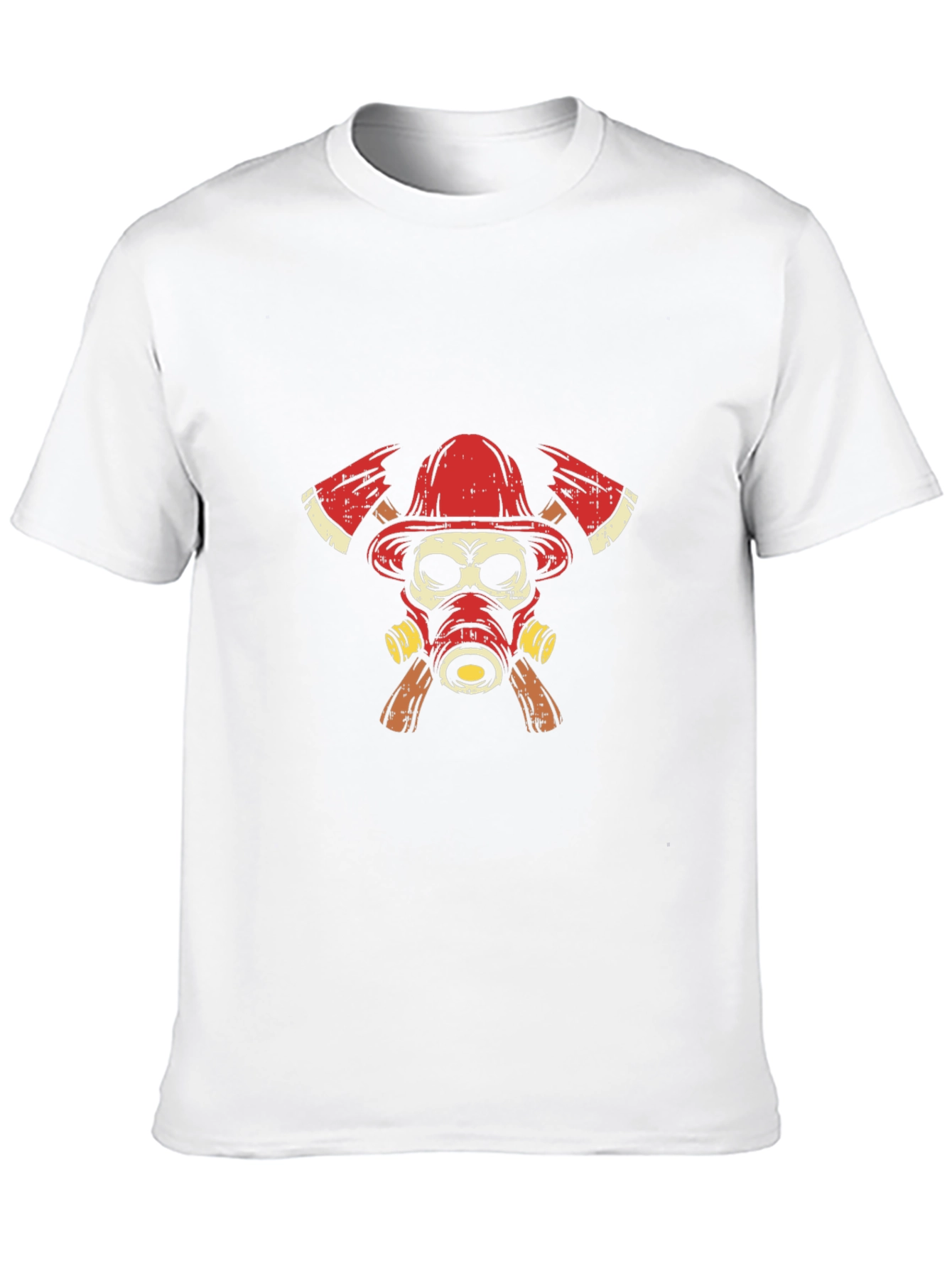 Firefighter Skull Graphic T-Shirt
