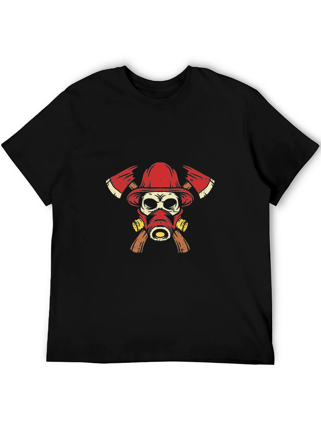 Firefighter Skull Graphic T-Shirt