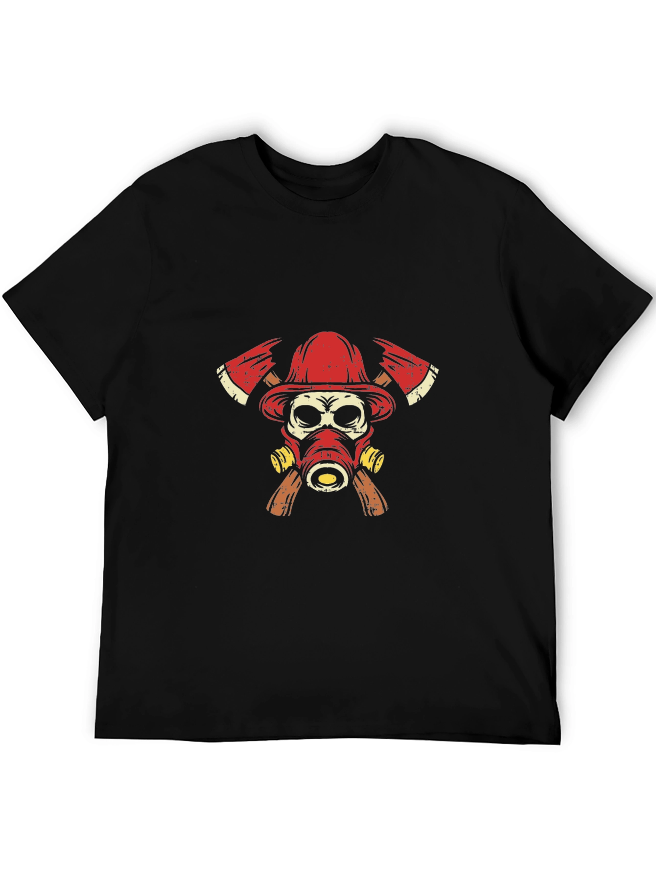 Firefighter Skull Graphic T-Shirt