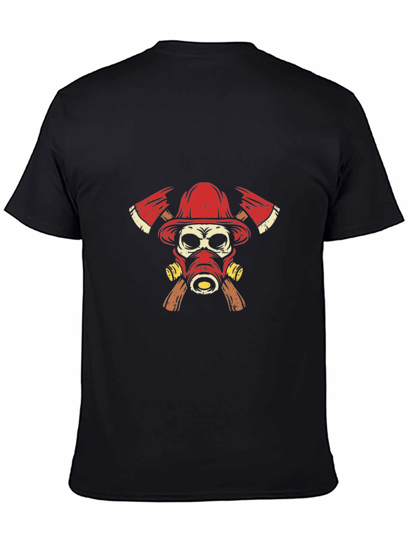 Firefighter Skull Graphic T-Shirt